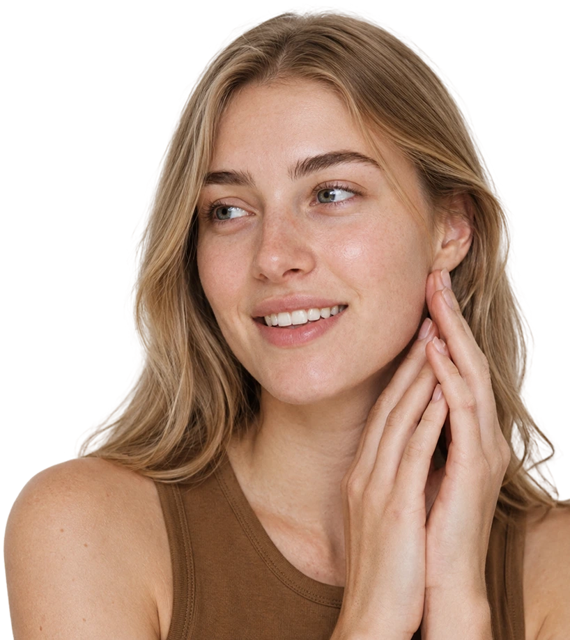 Woman with clear, healthy skin