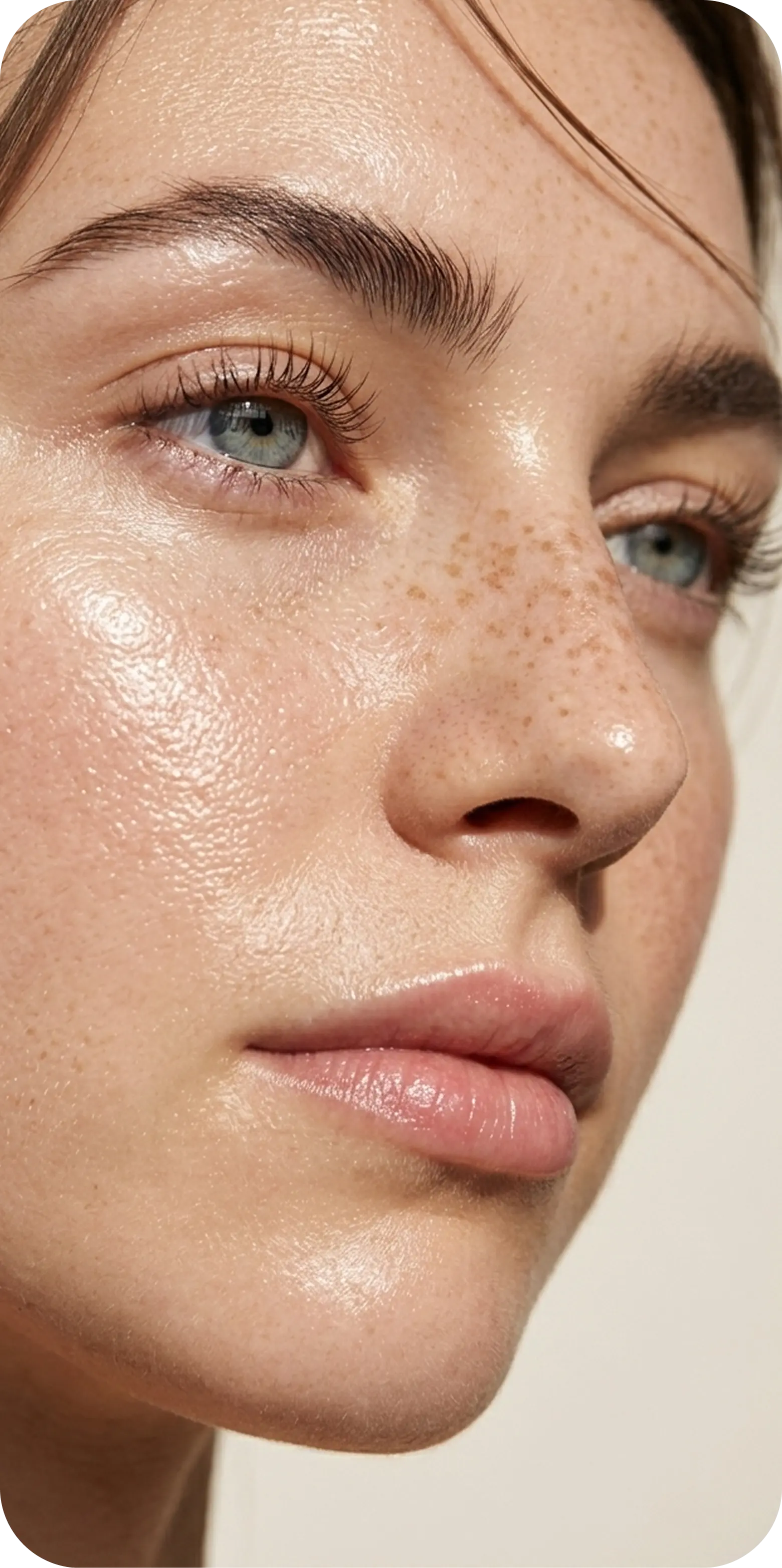 Patient with calm, even skin after acne treatment