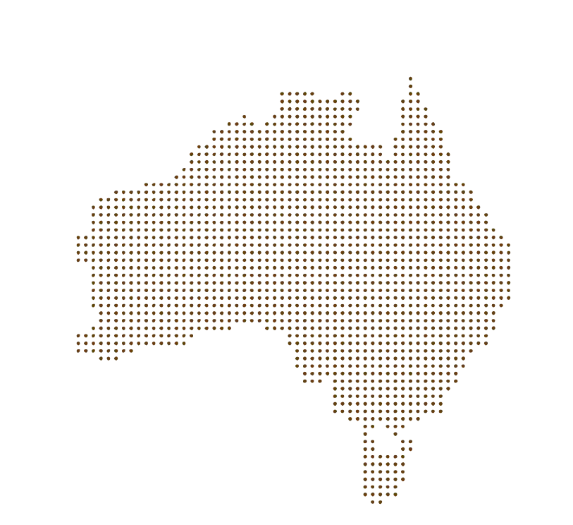 Dotted map of Australia representing patients treated nationwide