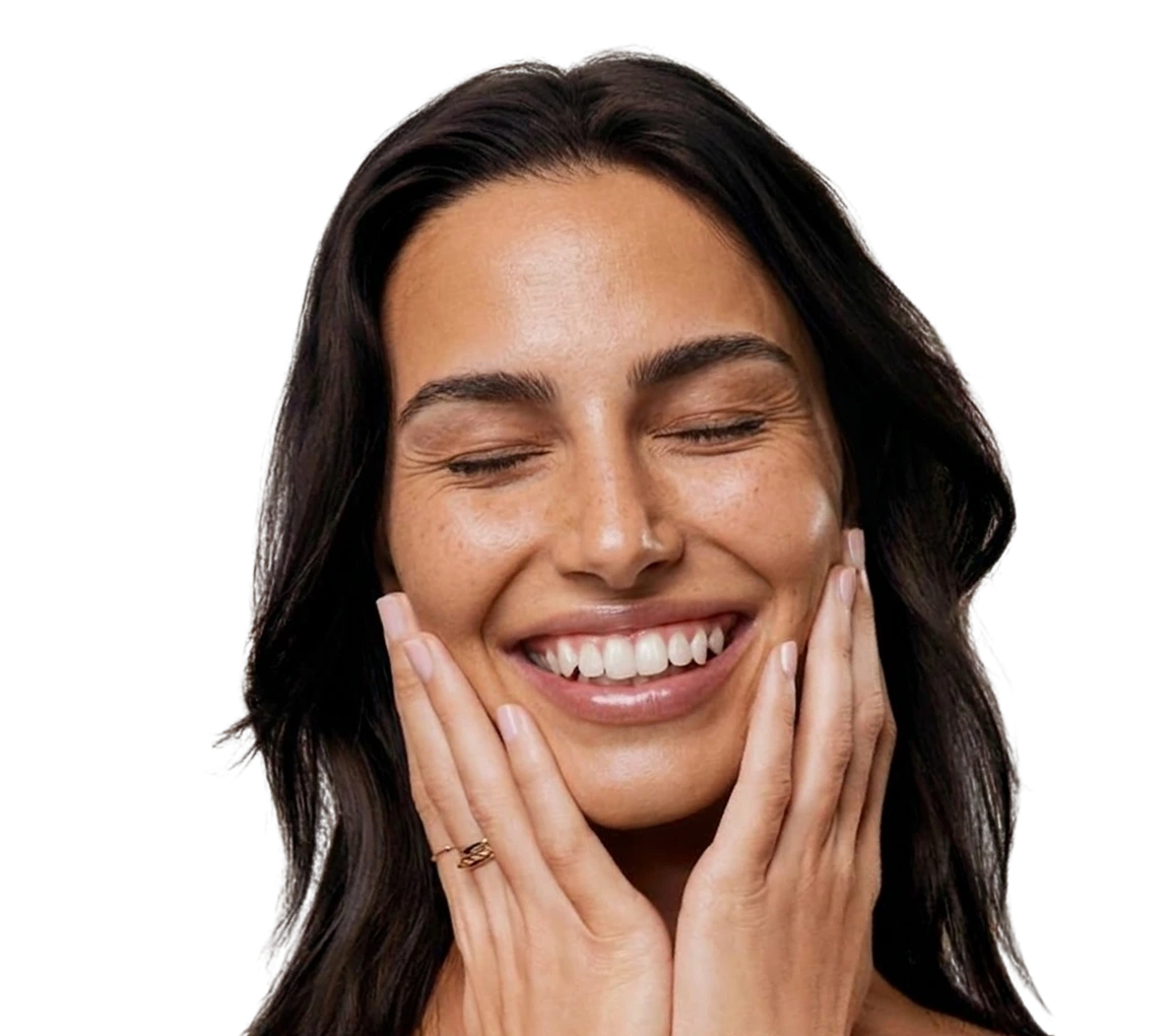 Smiling woman with clear, healthy skin after doctor-led skin treatment