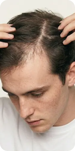 Patient before treatment with thinning hair