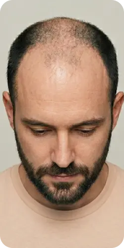Patient before treatment with visible thinning